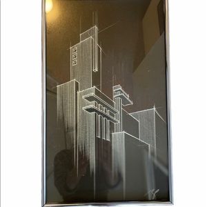 Original Architectural Art Framed Signed